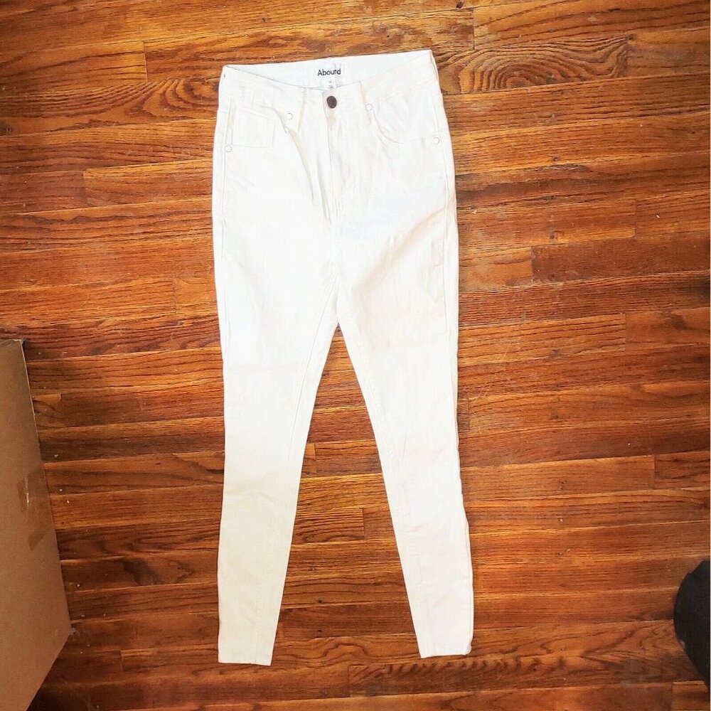 Abound Women's White Skinny Jeans Size 26 High Rise Stretch Denim Pants Casual